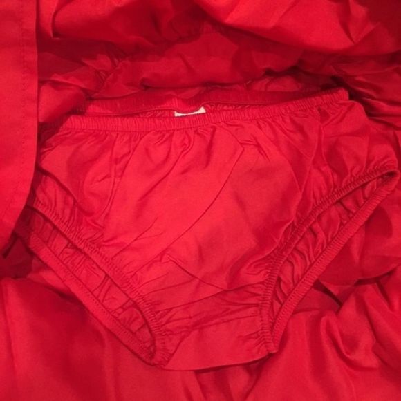 Red Velvet Party Dress White Faux Fur Shrug & Bow - Picture 7 of 9